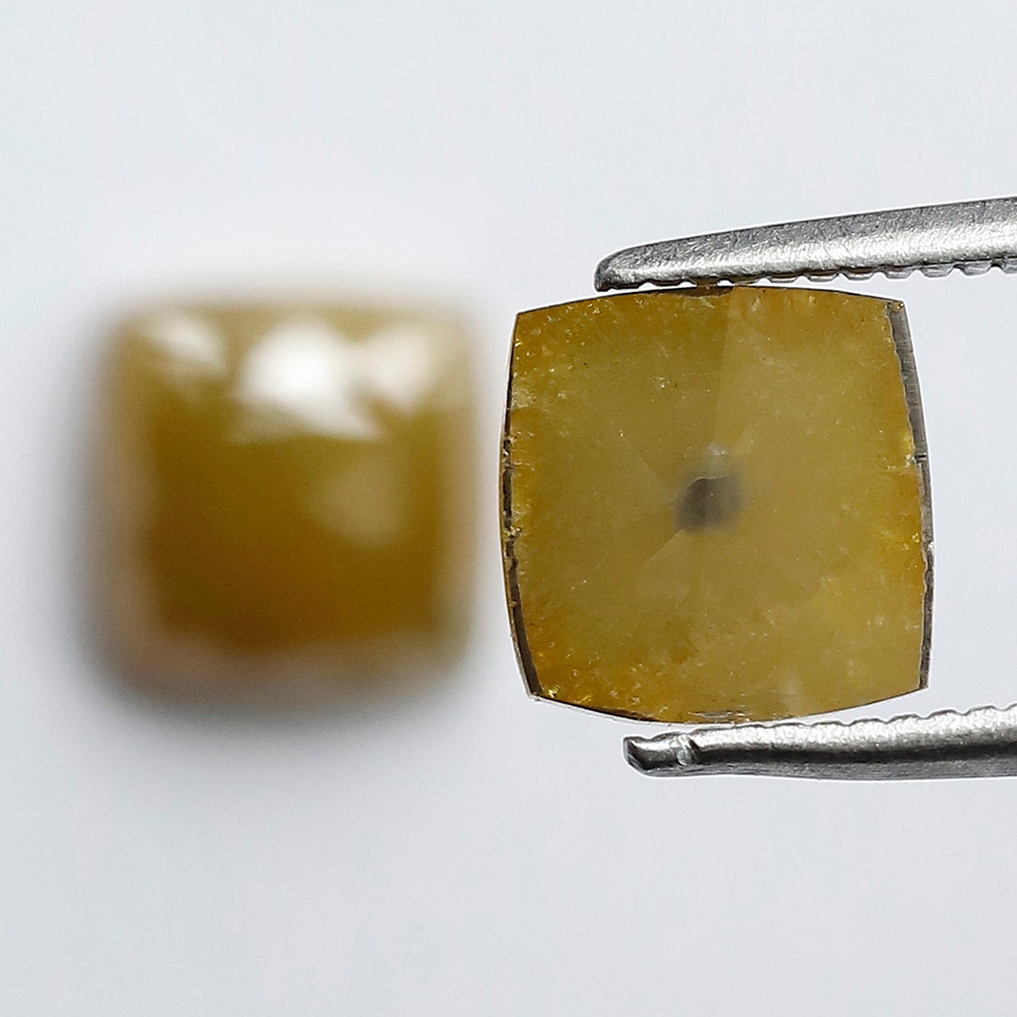 3.78 CT Matching Cushion Shape Rustic Diamond Pair, 7.20 mm Natural Yellowish Green Earth Mined Diamonds, Loose Bridal Jewelry Stones
