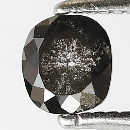 0.52 CT Cushion cut Natural Loose Diamond, 4.80 x 4.40 mm Gray Black Salt and Pepper Diamond