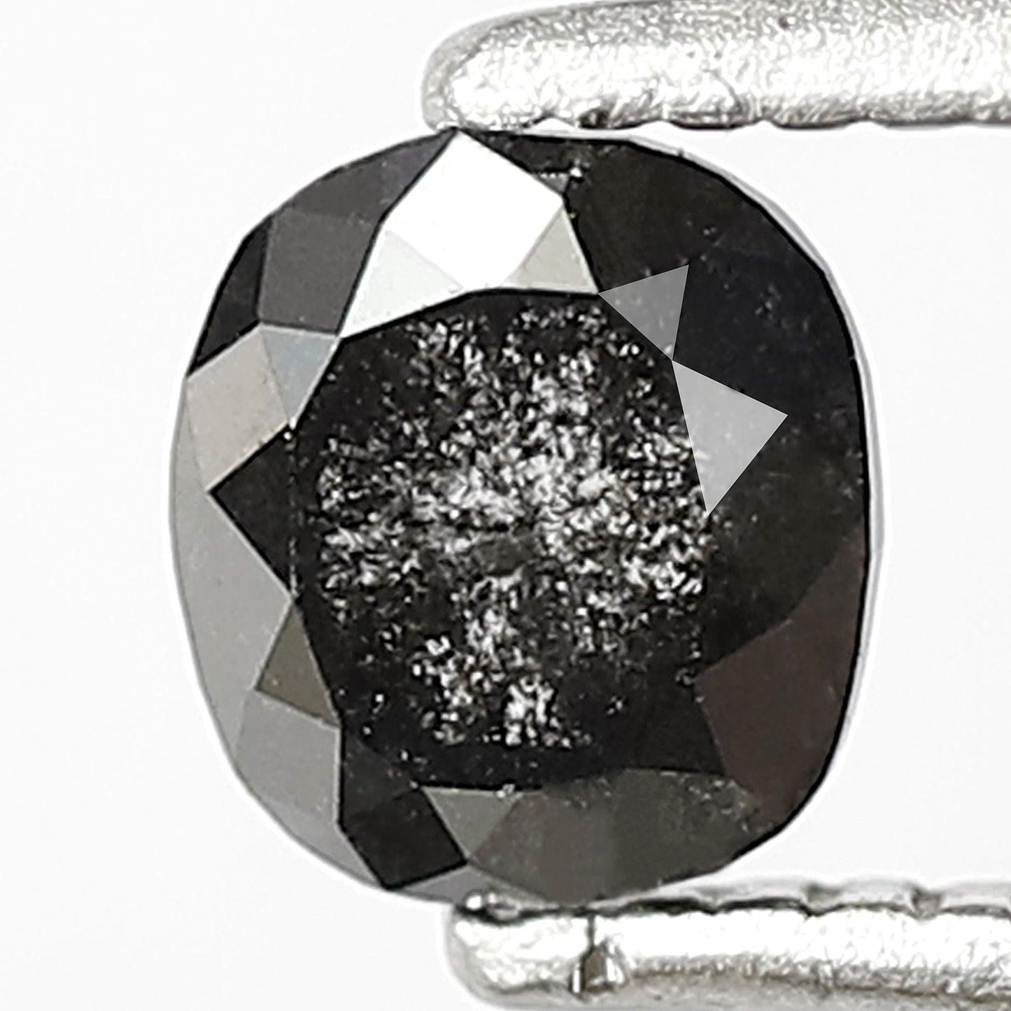 0.52 CT Cushion cut Natural Loose Diamond, 4.80 x 4.40 mm Gray Black Salt and Pepper Diamond