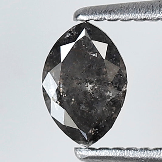 0.37 Ct Marquise Shape Salt and Pepper Diamond 6 MM Loose Natural Gray Black Color Diamond