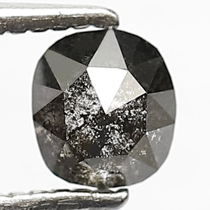0.52 CT Cushion cut Natural Loose Diamond, 4.80 x 4.40 mm Gray Black Salt and Pepper Diamond