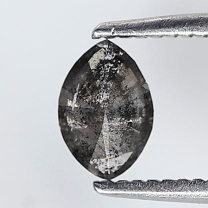 0.37 Ct Marquise Shape Salt and Pepper Diamond 6 MM Loose Natural Gray Black Color Diamond