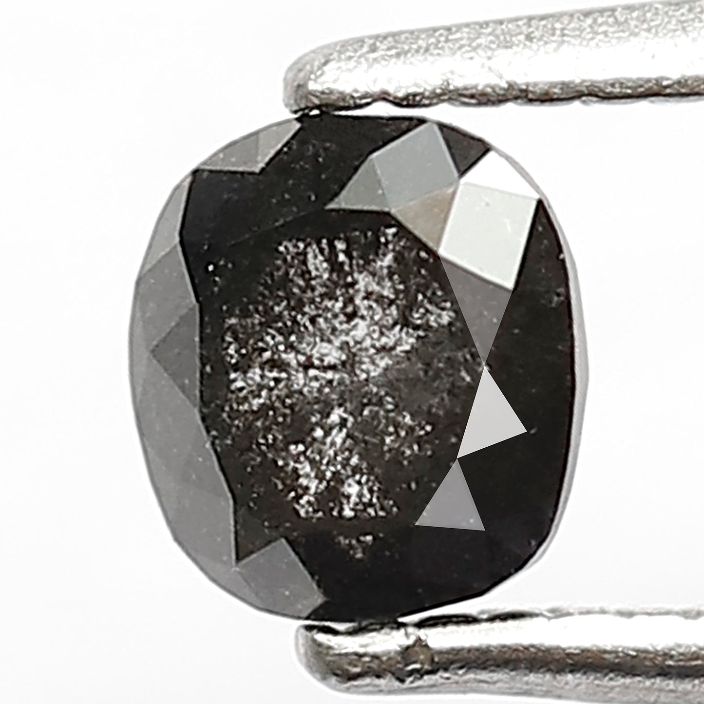 0.52 CT Cushion cut Natural Loose Diamond, 4.80 x 4.40 mm Gray Black Salt and Pepper Diamond