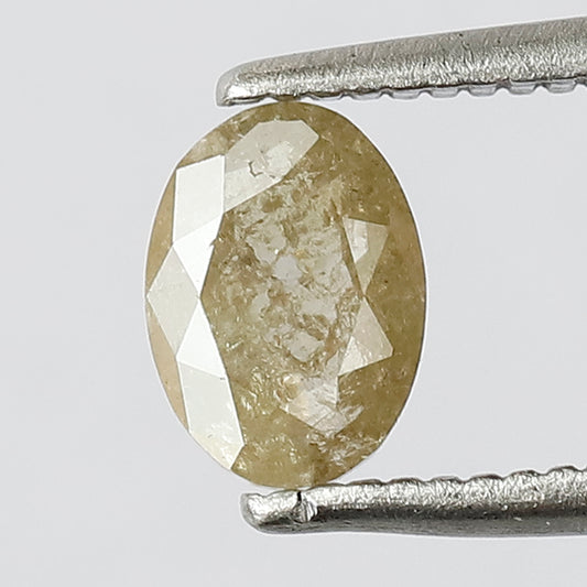 0.69 Ct Natural Yellowish Diamond | Oval Cut 6.40 mm Translucent Rustic Loose Diamond for Jewelry
