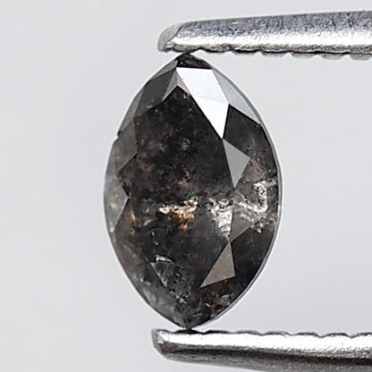 0.37 Ct Marquise Shape Salt and Pepper Diamond 6 MM Loose Natural Gray Black Color Diamond