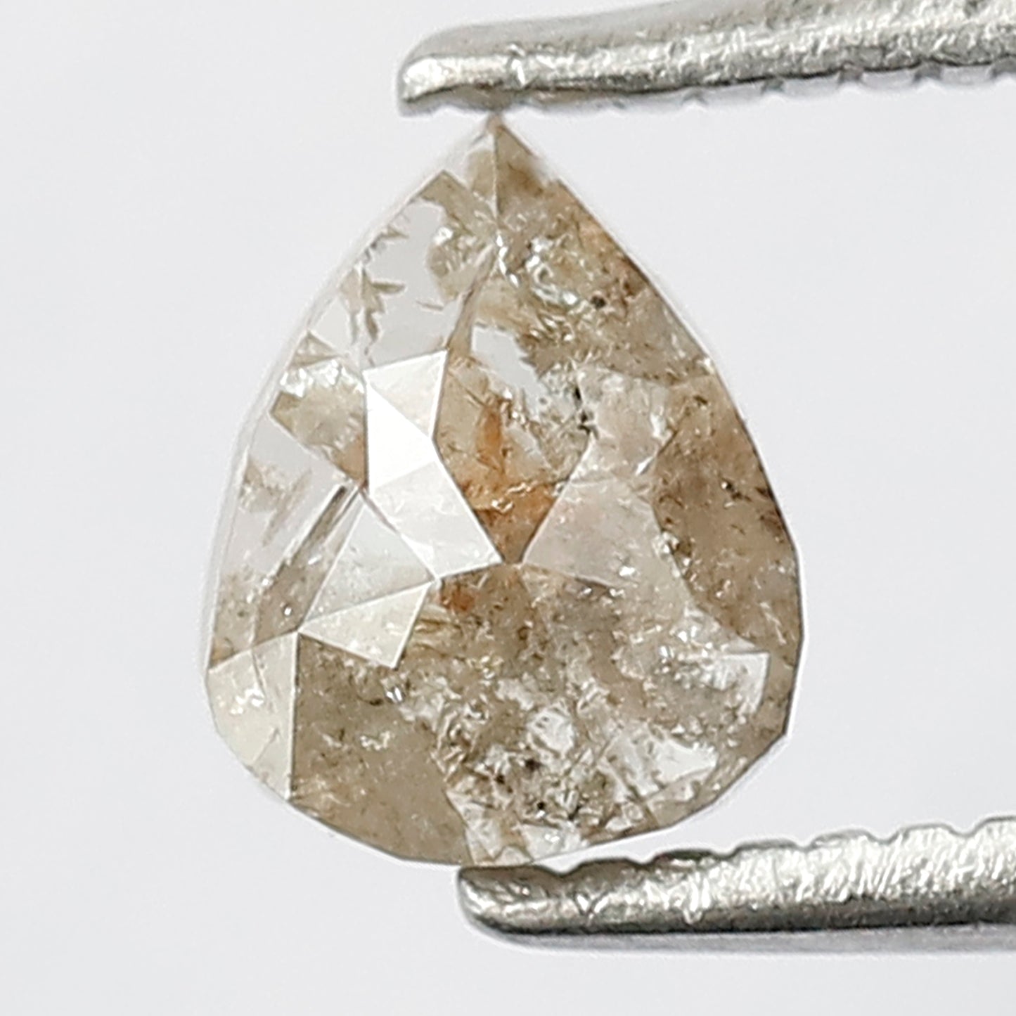 0.63 Ct Natural Brown Red Diamond | Pear Shape Rustic Loose Diamond for Custom Jewelry