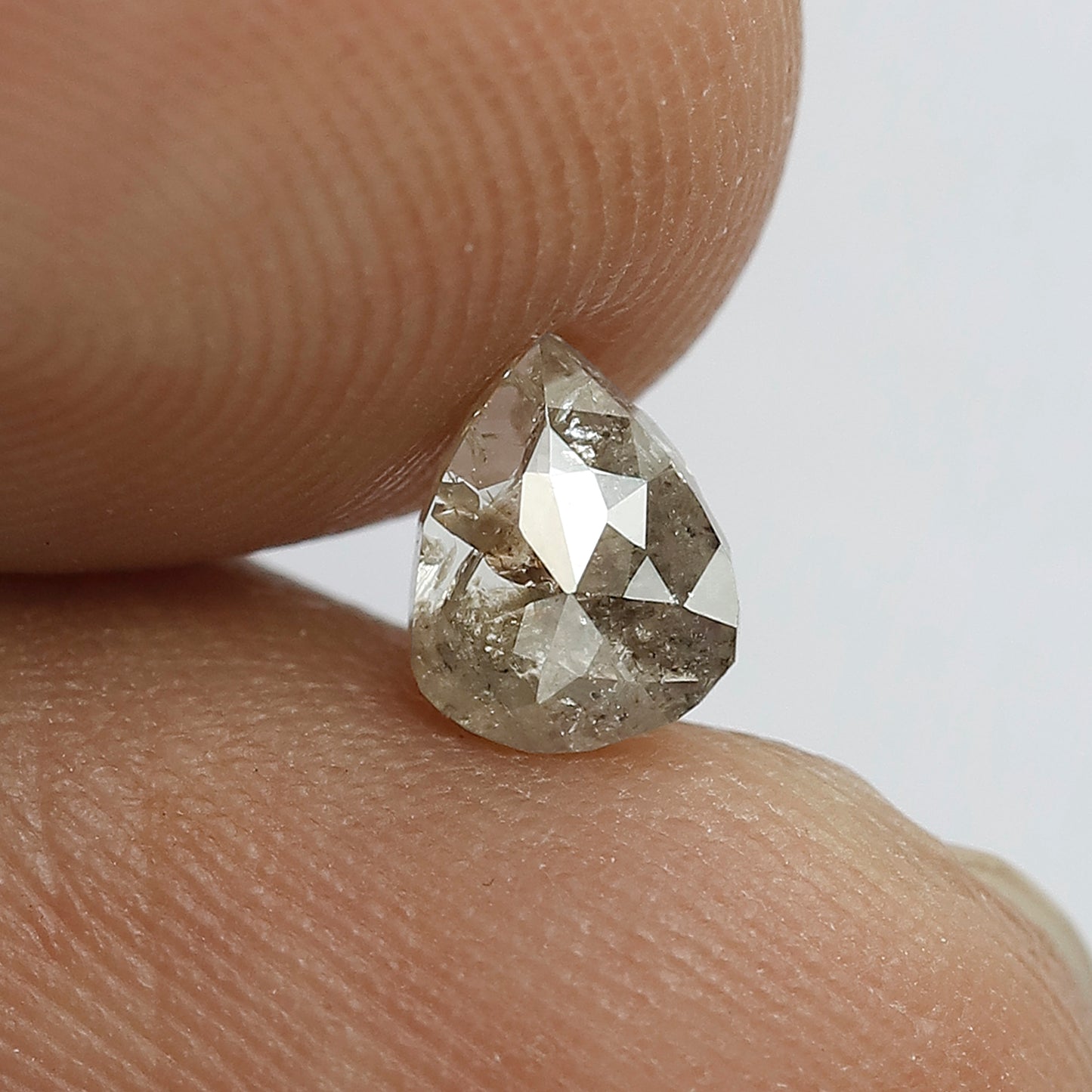 0.63 Ct Natural Brown Red Diamond | Pear Shape Rustic Loose Diamond for Custom Jewelry