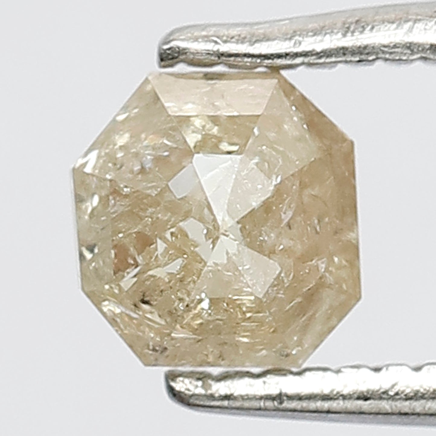 0.61 ct Asscher cut Loose Diamond, 4.60 MM Natural Yellowish Rustic Diamond