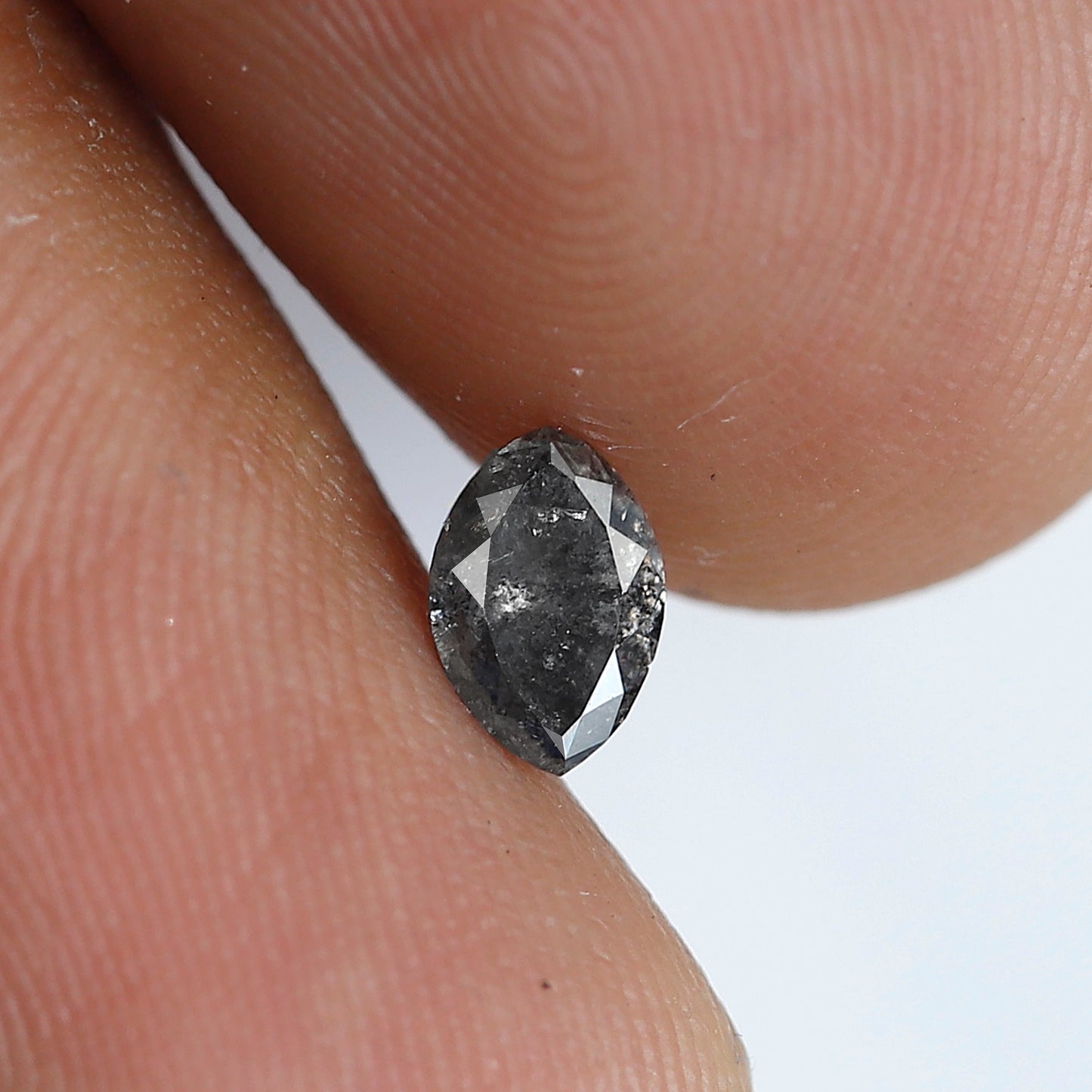 0.37 Ct Marquise Shape Salt and Pepper Diamond 6 MM Loose Natural Gray Black Color Diamond