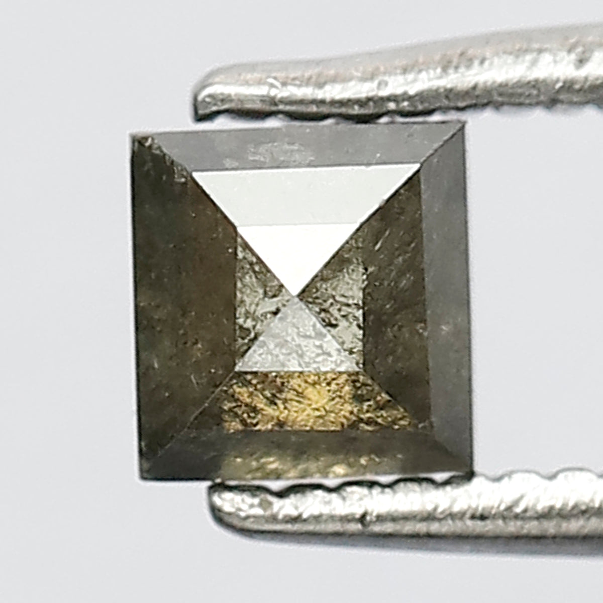 0.64 Ct Square Cut Rustic Diamond | Natural Greenish Color Loose Diamond for Ring or Jewelry