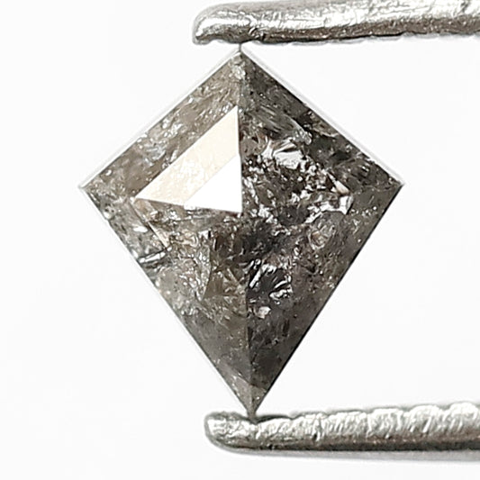 0.61 CT Kite Shape Salt and Pepper Diamond, Natural Gray Black Loose Diamond, Ethical Conflict Free Diamond
