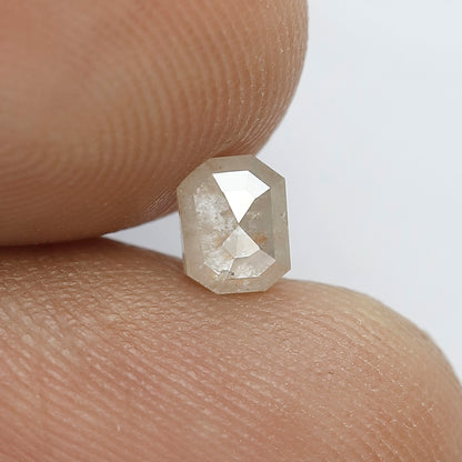 Natural 0.46 CT Emerald Shape Diamond, 4.80 MM Brownish Orange Loose Conflict Free Diamond