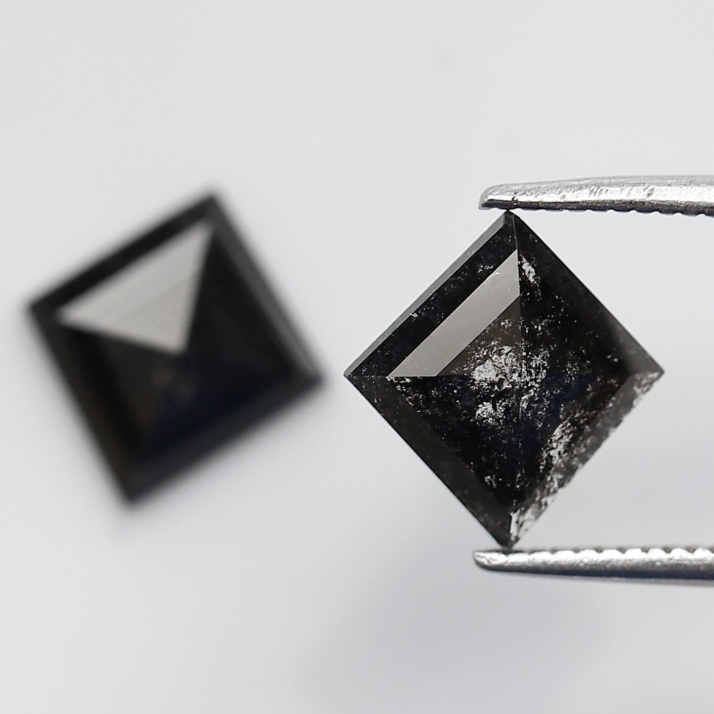 2.20 Ct Pair Of Kite Shape Salt and Pepper Diamond 9 MM Natural Loose Grey Black Color Diamond