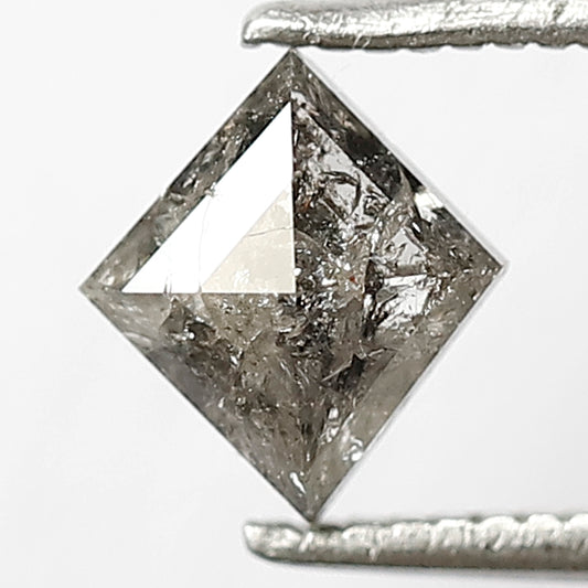 0.88 CT Kite Shape Salt and Pepper Diamond, Natural Gray Black Ethical Loose Diamond for Engagement Ring