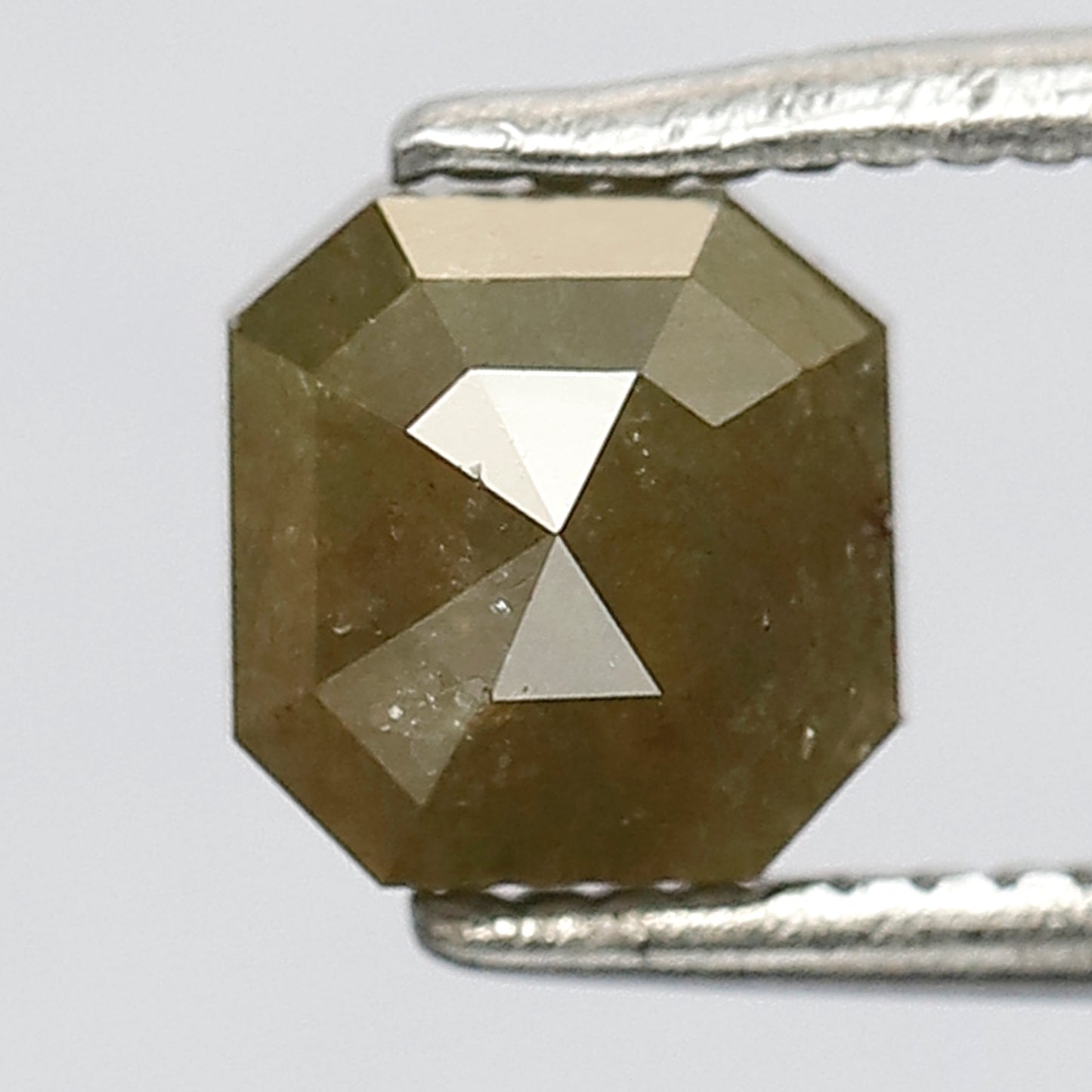 Natural 1.13 CT Emerald Shape Loose Diamond, 5.6 MM Greenish Emerald Diamond