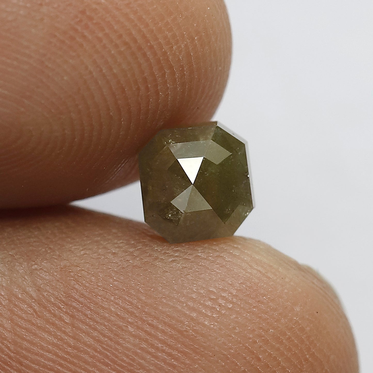 Natural 1.13 CT Emerald Shape Loose Diamond, 5.6 MM Greenish Emerald Diamond