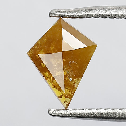 0.50 Ct Dark Yellow Kite Shape Rustic Diamond | Natural Earth Mined Loose Diamond for Ring