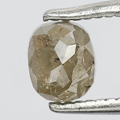 oval shape 0.52 ct loose diamond, 4.8 mm natural light brown rustic diamond