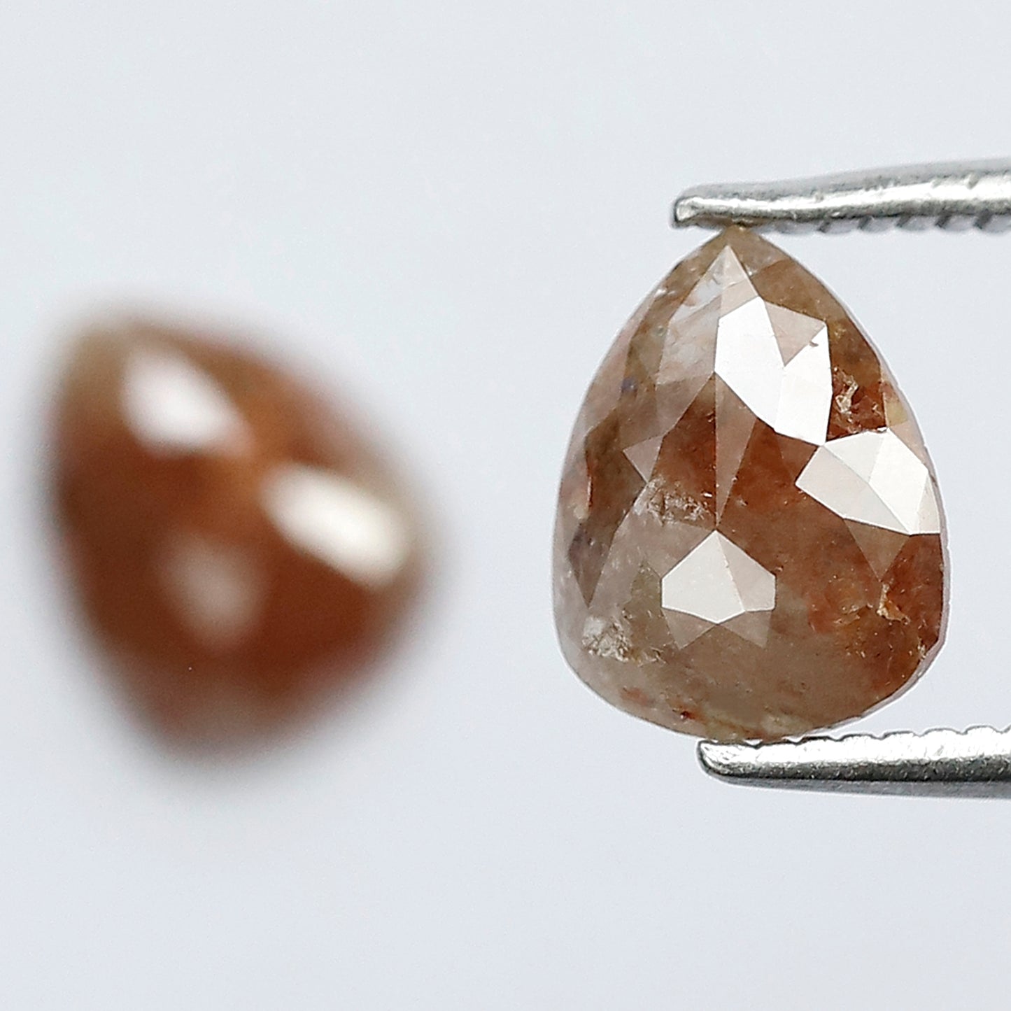 1.86 CT Pear Shape Rustic Diamond Pair, Natural Reddish Loose Diamonds for Stud Earrings