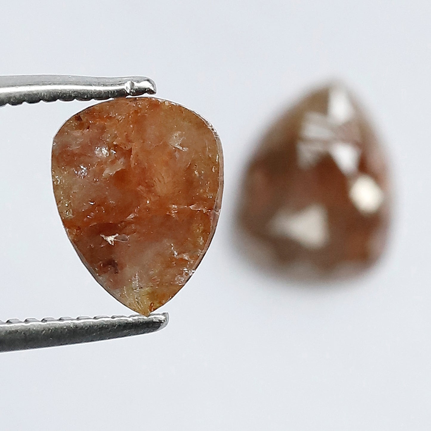 1.86 CT Pear Shape Rustic Diamond Pair, Natural Reddish Loose Diamonds for Stud Earrings