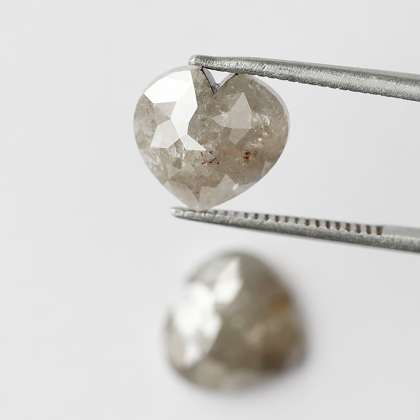 4.64 CT Splendid Pair of Heart Shape Grayish Black Multi Faceted Natural Salt and Pepper Diamond Ideal for Making Perfect Stud Earrings