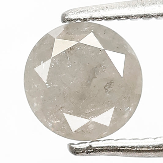 0.88 CT Round Brilliant Gray Black Diamond, Natural Salt and Pepper Loose Diamond for Engagement Ring and Jewelry Making
