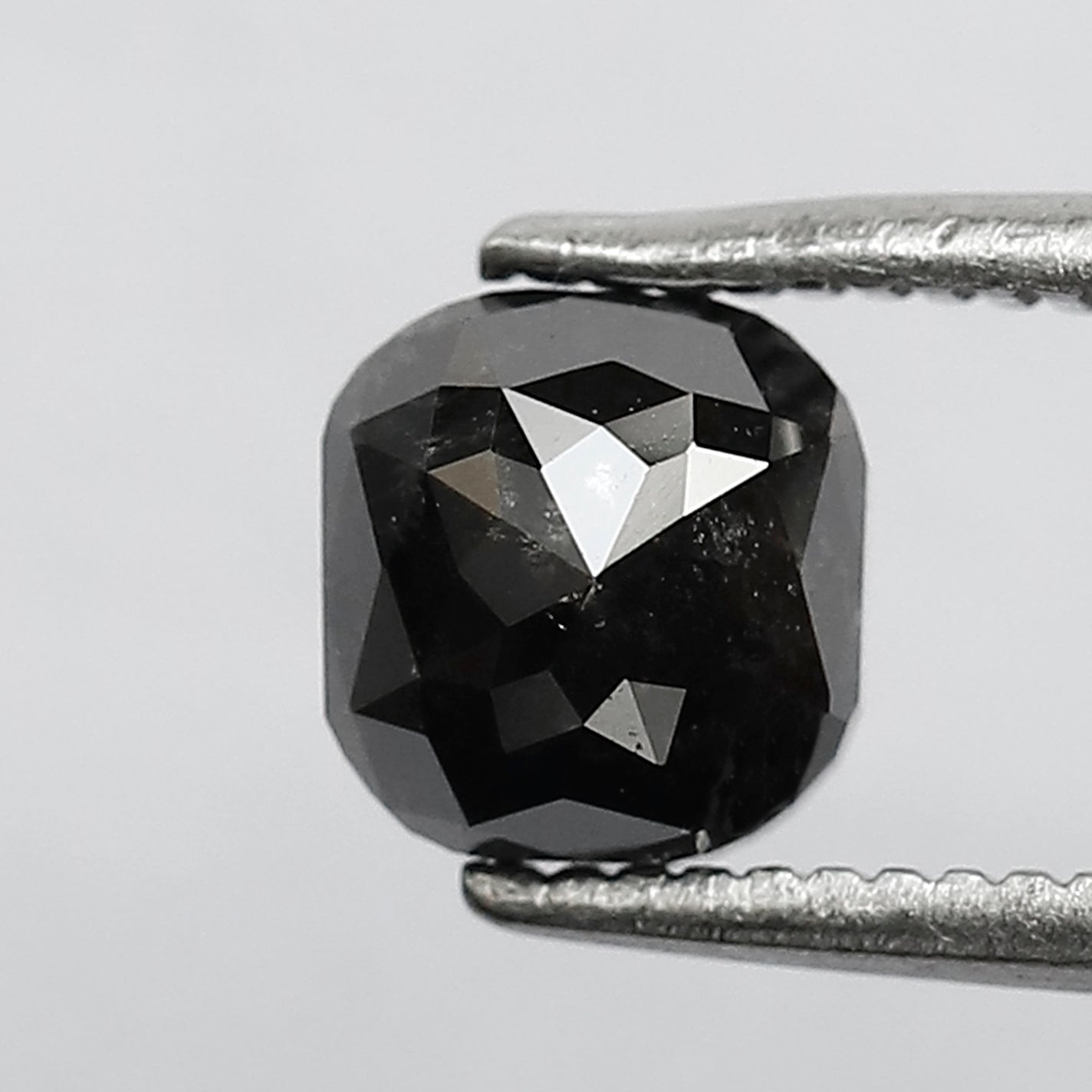 Natural Cushion cut Salt and Pepper Diamond | 1.06 CT, 5.7 MM Blackish Gray Salt and Pepper Diamond