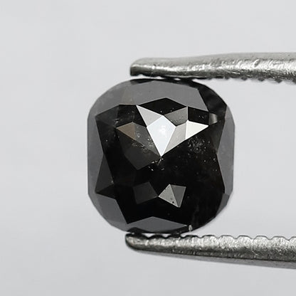 Natural Cushion cut Salt and Pepper Diamond | 1.06 CT, 5.7 MM Blackish Gray Salt and Pepper Diamond