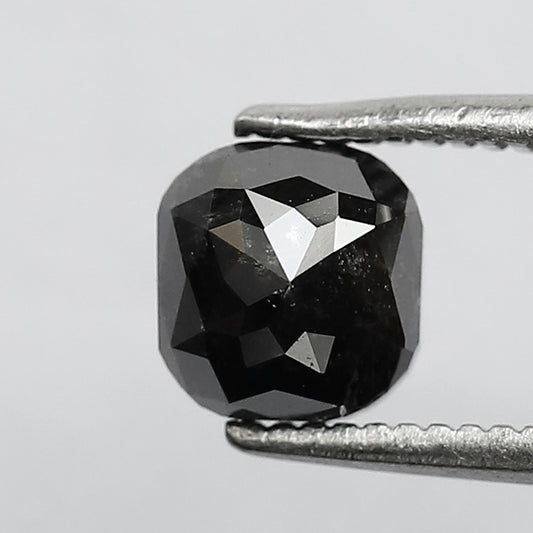Natural Cushion cut Salt and Pepper Diamond | 1.06 CT, 5.7 MM Blackish Gray Salt and Pepper Diamond