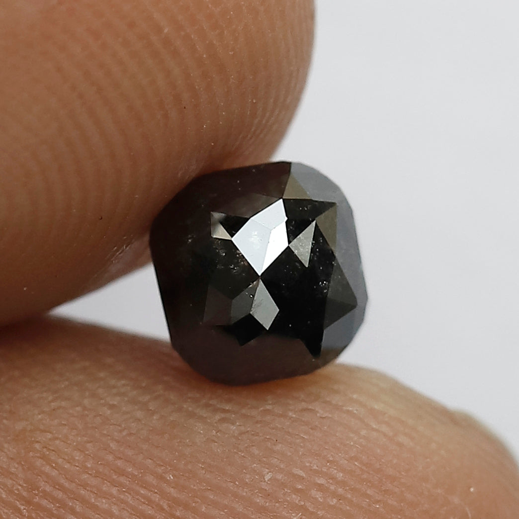 Natural Cushion cut Salt and Pepper Diamond | 1.06 CT, 5.7 MM Blackish Gray Salt and Pepper Diamond