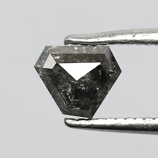 0.67 Ct Modified Cut Salt and Pepper Diamond | 5.3 mm Natural Gray Black Earth Mined Diamond