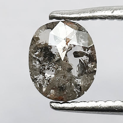 natural oval shape 0.57 ct diamond, 6 mm gray black loose conflict free diamond
