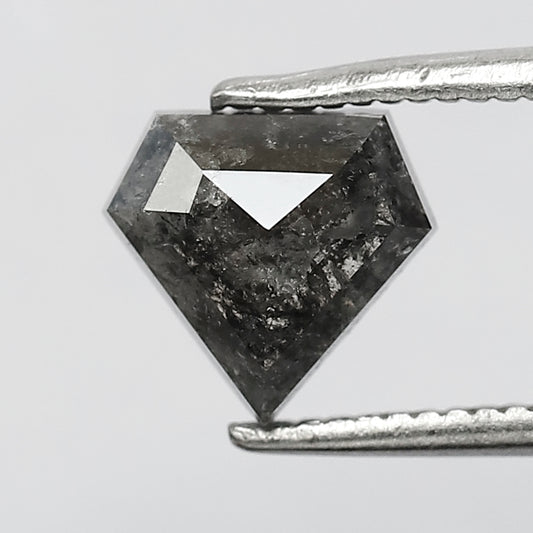 1.28 Ct Natural Gray Black Salt & Pepper Diamond | Diamond Shape Loose Diamond for Engagement Jewelry