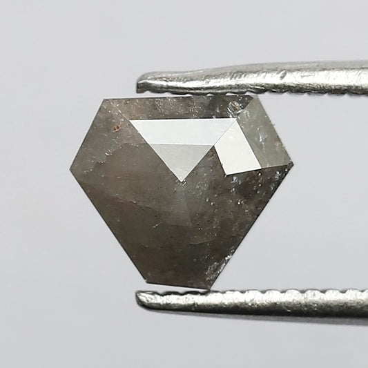 1.23 Ct Geometric Cut Salt and Pepper Diamond | 6.3 x 6.3 mm Natural Loose Diamond for Ring