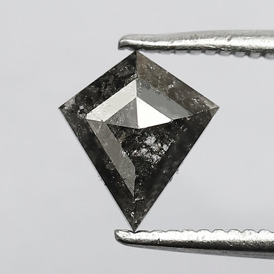 0.80 CT Kite Shape Salt and Pepper Diamond Natural Gray Black Loose Diamond For Wedding Band
