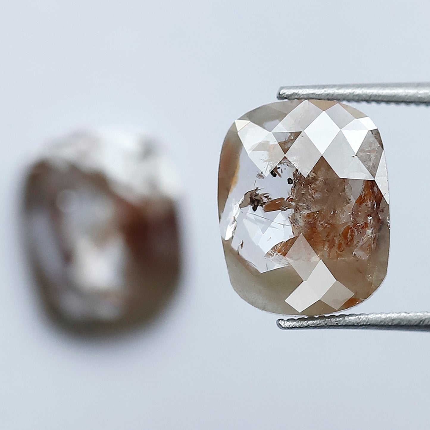 Ethical Natural Pear Translucent Rustic Diamond Pair 4.12 CT, Reddish Gray Loose Diamonds for Stud Earrings & Bridal Jewelry