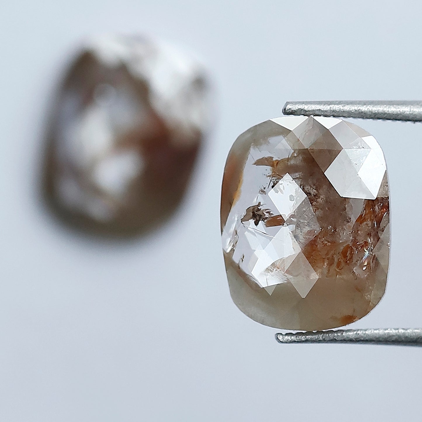 Ethical Natural Pear Translucent Rustic Diamond Pair 4.12 CT, Reddish Gray Loose Diamonds for Stud Earrings & Bridal Jewelry
