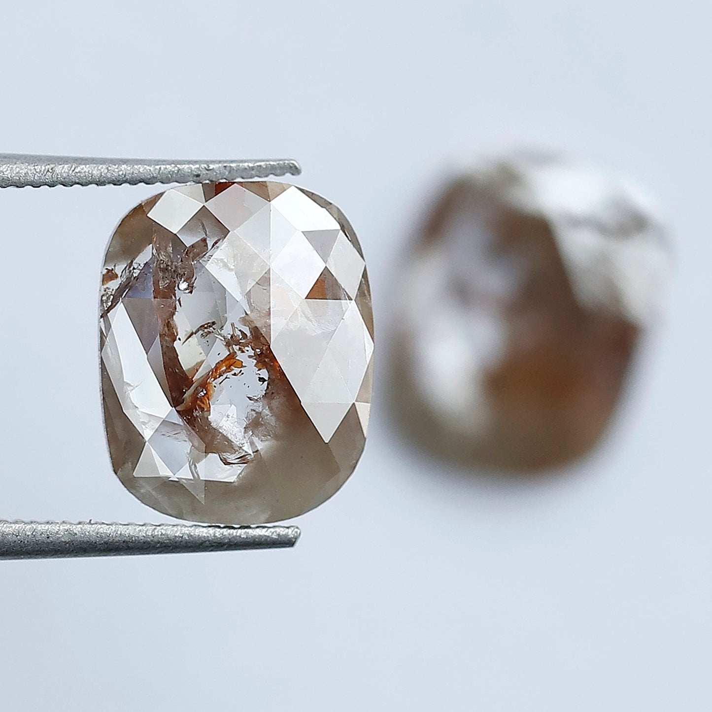 Ethical Natural Pear Translucent Rustic Diamond Pair 4.12 CT, Reddish Gray Loose Diamonds for Stud Earrings & Bridal Jewelry