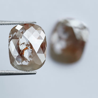 Ethical Natural Pear Translucent Rustic Diamond Pair 4.12 CT, Reddish Gray Loose Diamonds for Stud Earrings & Bridal Jewelry