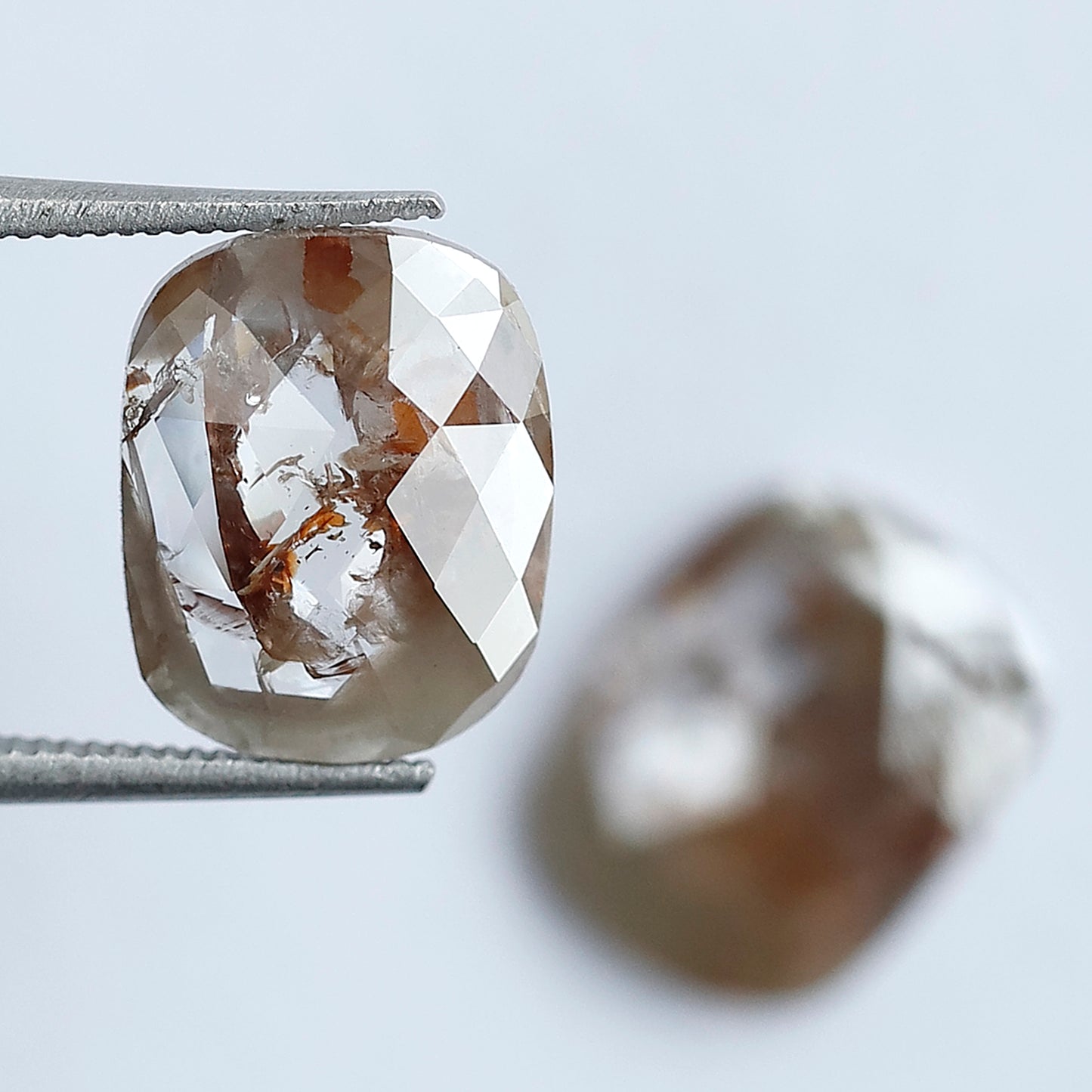 Ethical Natural Pear Translucent Rustic Diamond Pair 4.12 CT, Reddish Gray Loose Diamonds for Stud Earrings & Bridal Jewelry