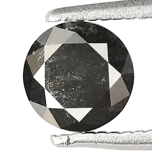0.75 CT Round Brilliant Gray Black Diamond, 5.7 x 5.7 mm Salt and Pepper Ethical Loose Diamond for Wedding Band