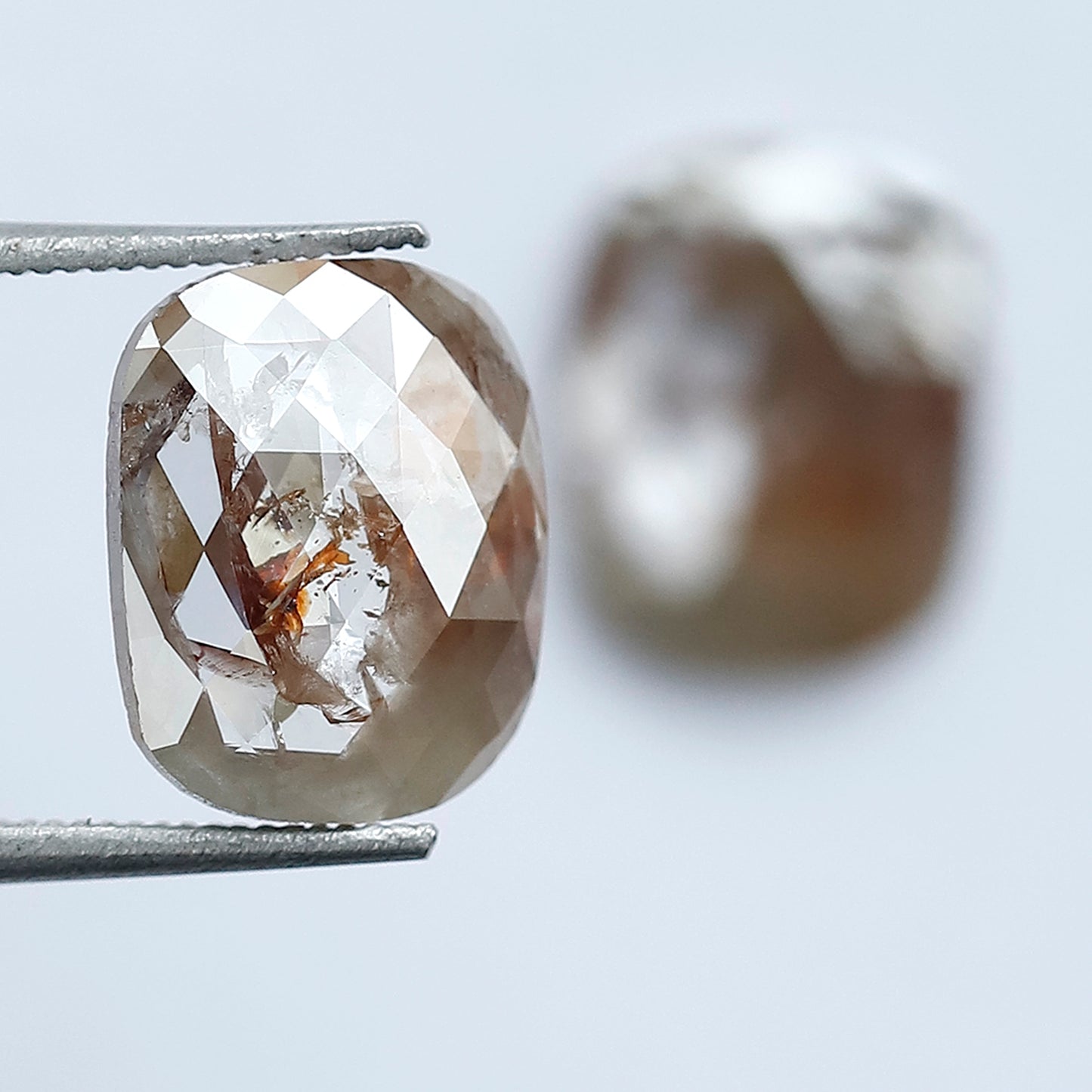 Ethical Natural Pear Translucent Rustic Diamond Pair 4.12 CT, Reddish Gray Loose Diamonds for Stud Earrings & Bridal Jewelry