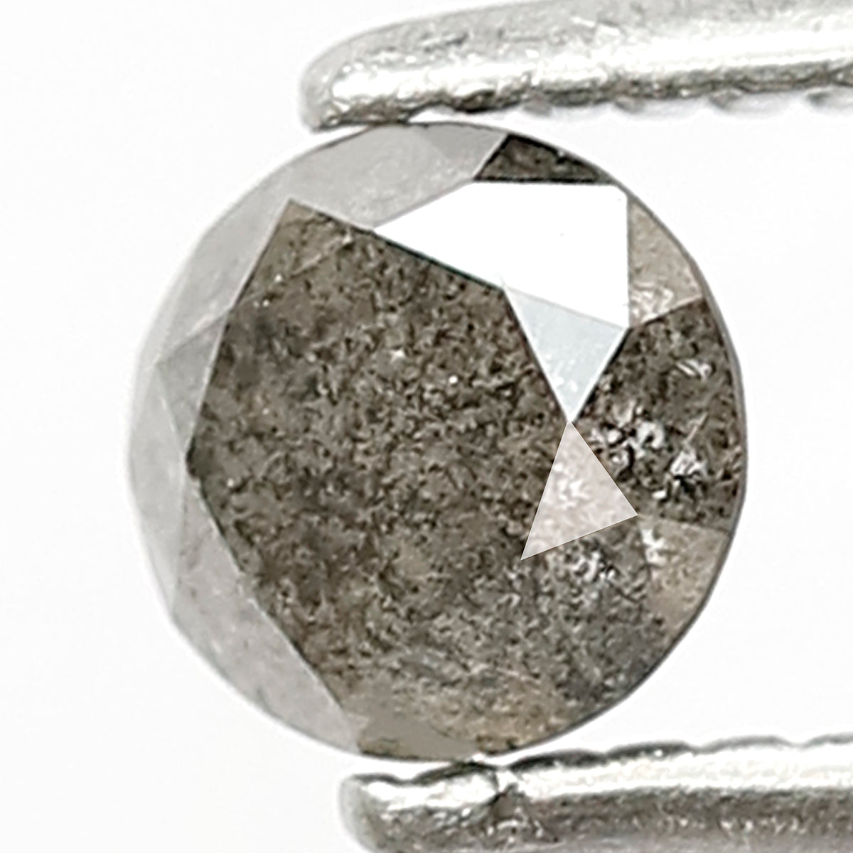 0.38 CT Round Brilliant cut Salt and Pepper Diamond, 4.4 x 4.4 mm Natural Gray Black Loose Diamond for Wedding Band Ring