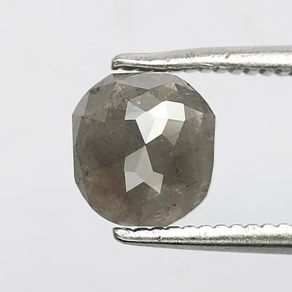 1.21 CT Cushion cut Loose Diamond, 6.3 MM Natural Gray Black Salt and Pepper Diamond