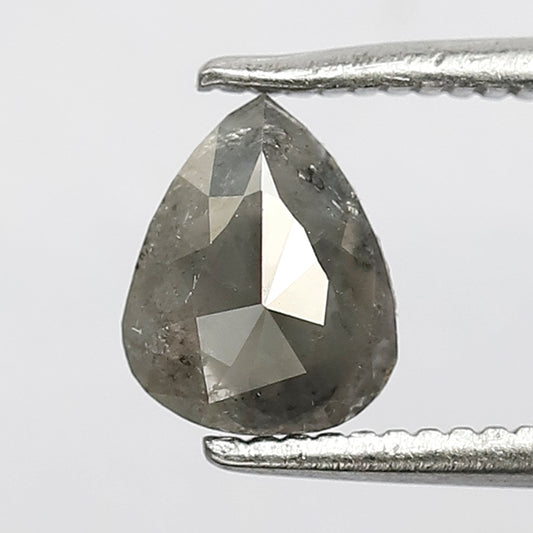 0.82 Ct Pear Shape Conflict Free Diamond | Natural Gray Black Earth Mined Loose Diamond