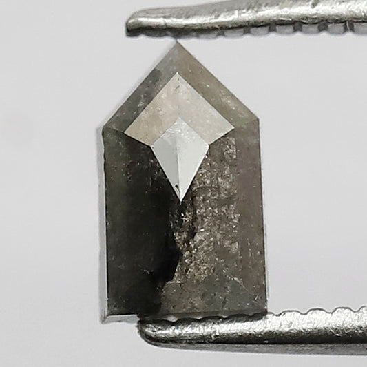 0.82 CT Gray Black Loose Diamond, Natural Geometric cut Conflict Free Salt and Pepper Diamond