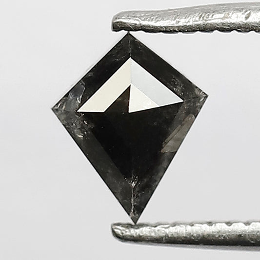 0.61 CT Kite Cut Conflict Free Diamond, 6.8 MM Natural Blackish Gray Salt and Pepper Diamond