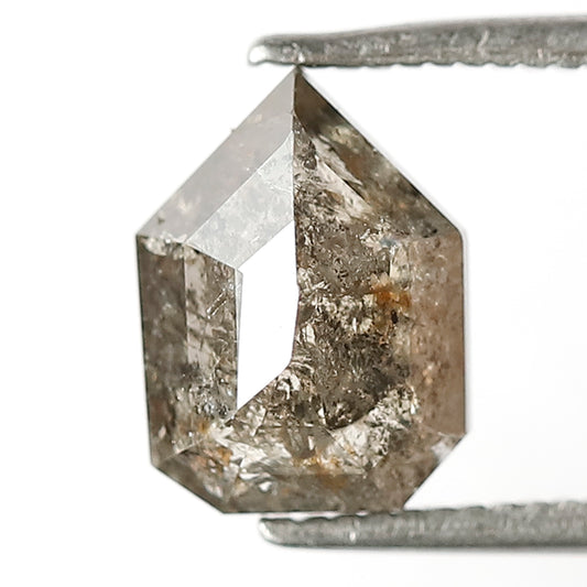 2.10 CT Geometric Shape Salt and Pepper Diamond, Natural Gray Black Loose Diamond for Custom Pendant and Jewelry Design