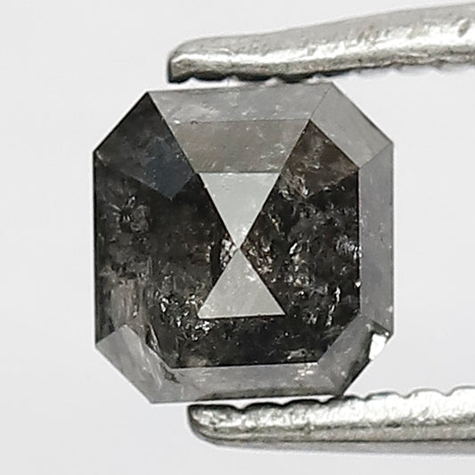 Natural 0.90 CT Emerald Shape Salt and Pepper Diamond For Making Engagement Ring
