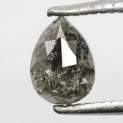 Pear Shape 0.75 CT Loose Diamond, 6.3 MM Natural Gray Black Earth Mined Diamond